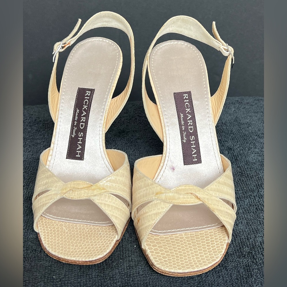 Richard Shah Women Sandal Beige With High Heel 36M Exotic Made in Italy